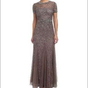 Adrianna Papell Gray Sequence Dress, size 4